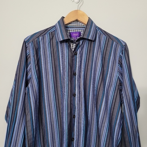 Tallia Men's 100% Cotton Striped Button Down Shirt - Picture 4 of 8